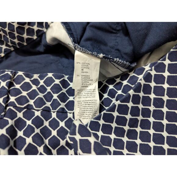 Khakis by Gap sz 8 Slim City Pants white & blue print stretchy 0266 - Picture 7 of 7